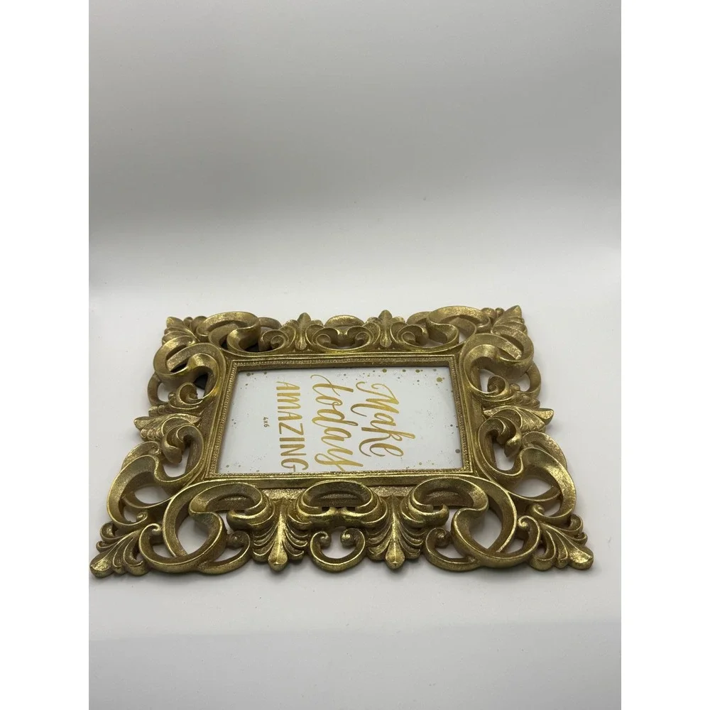 Restoration Hardware Gold Baroque Style 4x6 Picture Frame Tabletop Decor